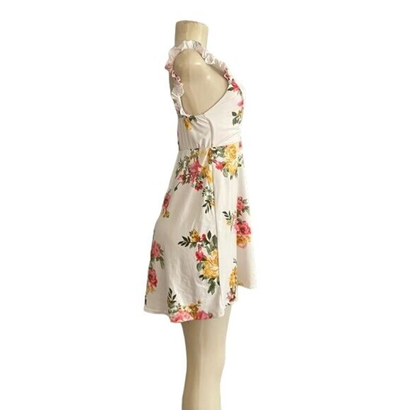 Mind Code Short Summer Dress White Floral size S. - Picture 5 of 8